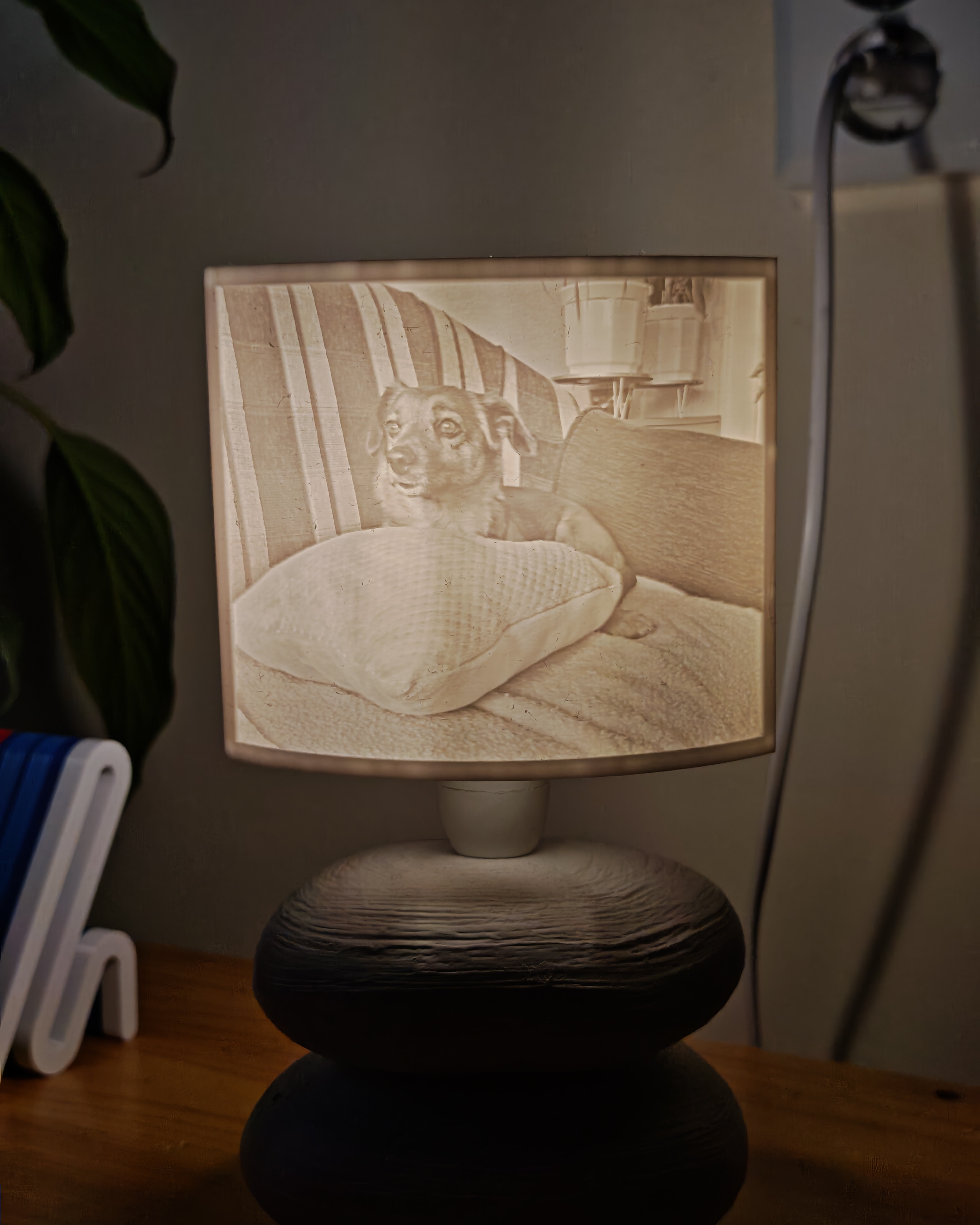 Családi fotóból készült 3D nyomtatott litofán lámpa